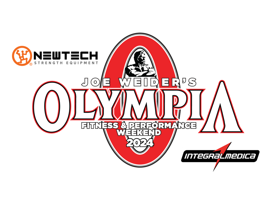 Mr. Olympia logo featuring a man with a mustache, representing Pro Tan® tanning services for the upcoming Las Vegas event.